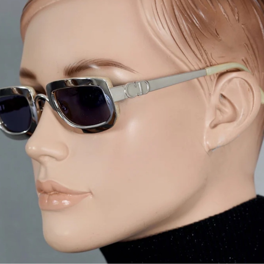 Dior Women's Black and Cream Sunglasses